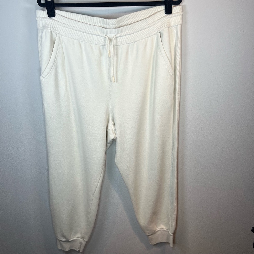 Universal Thread Jogger Sweatpants Cream Drawstring Pickets Cuffed Womens Sz XXL